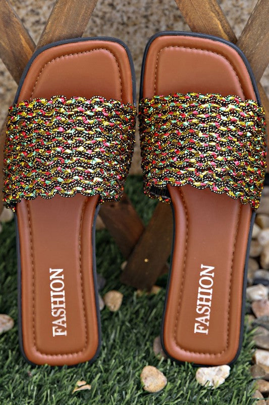 Crochet Shimmer Braided Slides