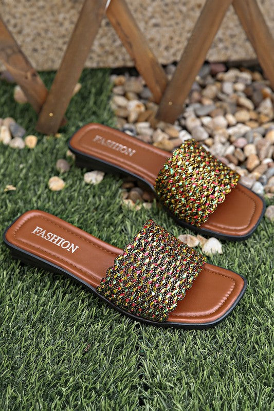 Crochet Shimmer Braided Slides