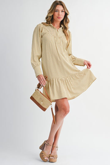 Striped Ruffle Hem Dress