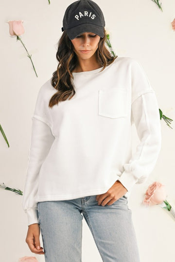 Winter White Pocket Pullover - 2