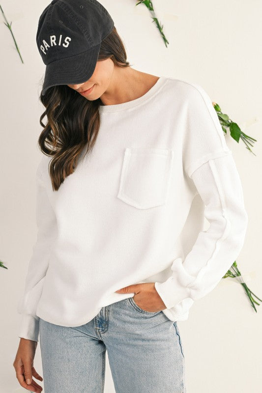 Winter White Pocket Pullover - 2
