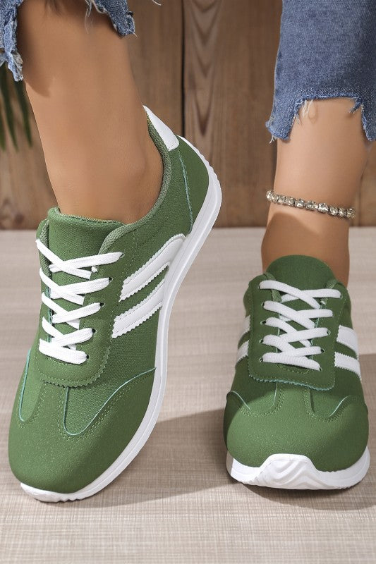 Color Patch Microfiber Sneakers - 5