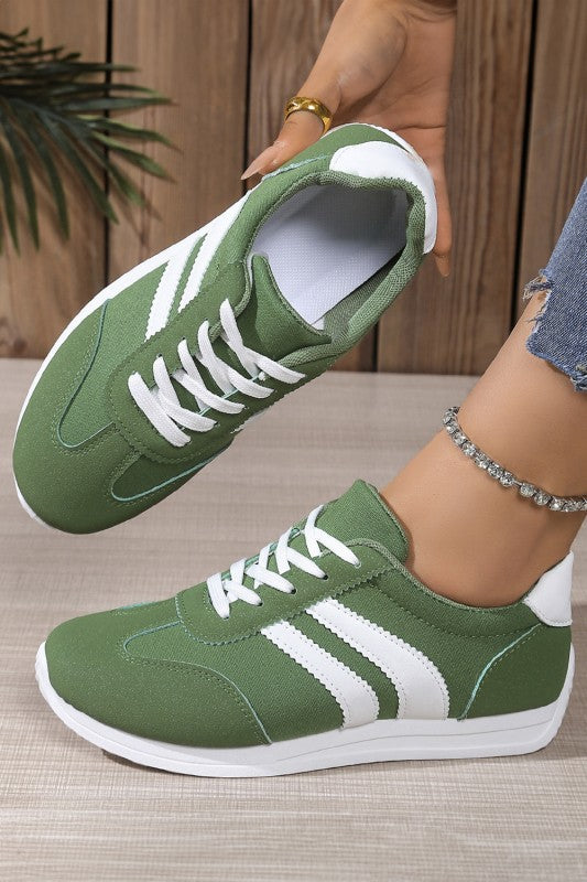 Color Patch Microfiber Sneakers - 5