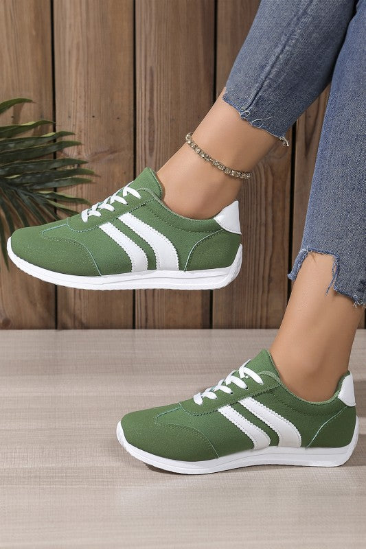 Color Patch Microfiber Sneakers - 5