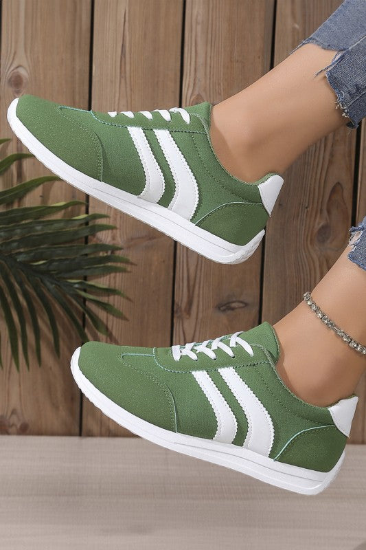 Color Patch Microfiber Sneakers - 5