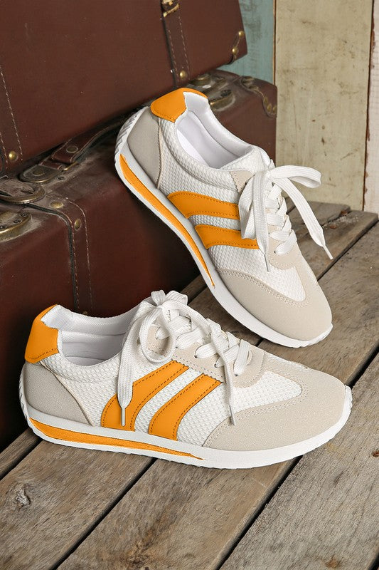 Color Patch Microfiber Sneakers - 5