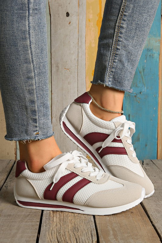Color Patch Microfiber Sneakers - 5