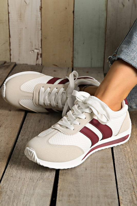 Color Patch Microfiber Sneakers - 5