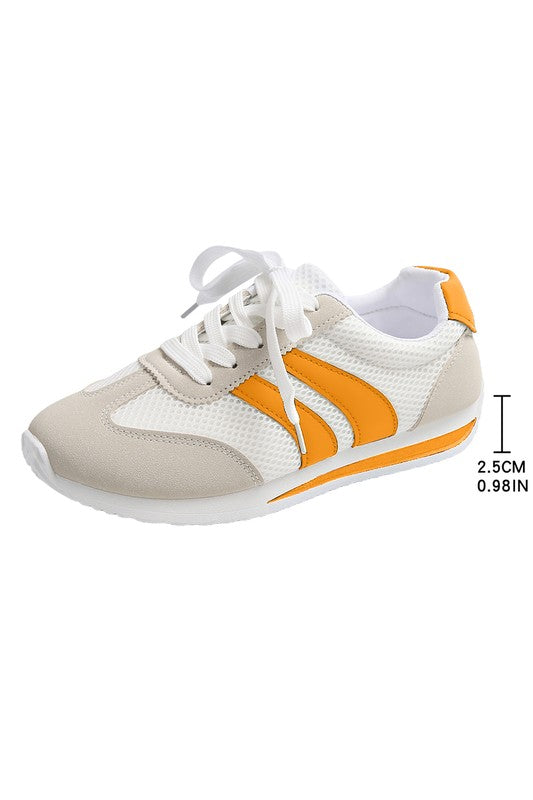 Color Patch Microfiber Sneakers - 5