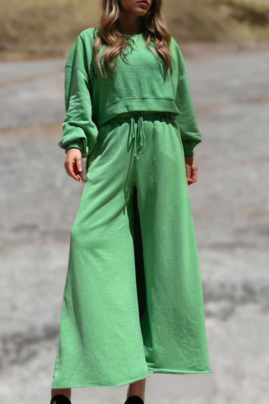 Wide Leg Pants Set - 2