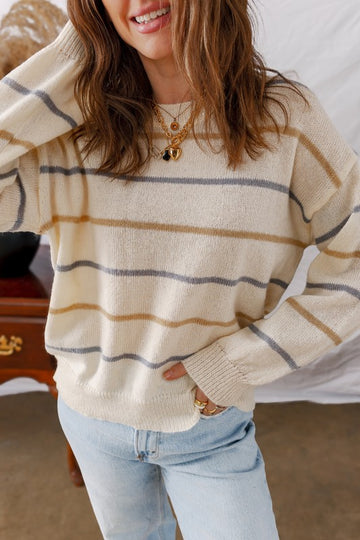 Parchment & Stripe Pullover - 3
