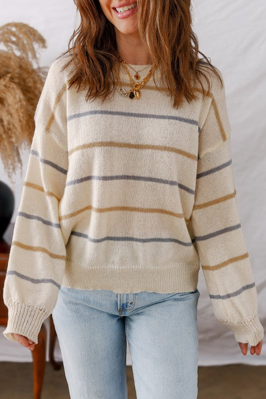 Parchment & Stripe Pullover - 2