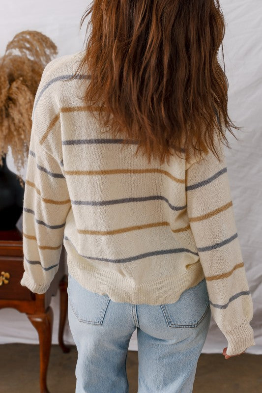 Parchment & Stripe Pullover - 2