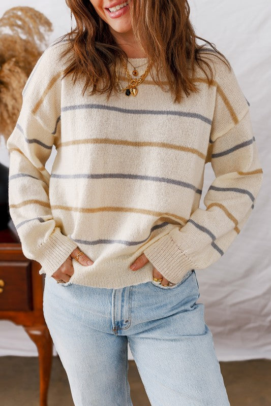 Parchment & Stripe Pullover - 2