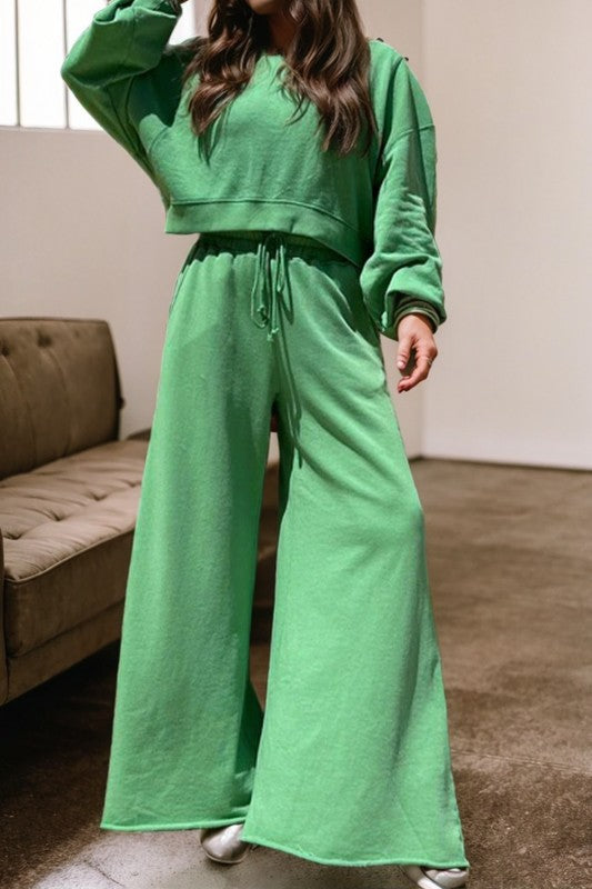 Wide Leg Pants Set - 2