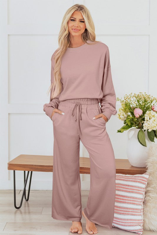 Crop Sweater Leisure Set