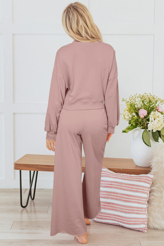 Crop Sweater Leisure Set