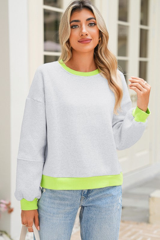 Contrast Oversized Sweatshirt - 2