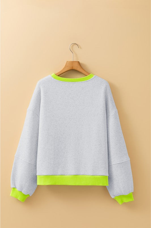 Contrast Oversized Sweatshirt - 2