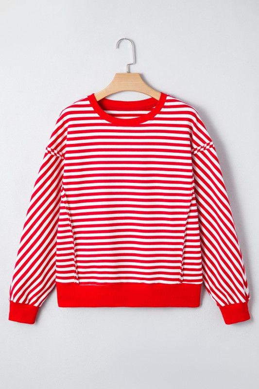 Cotton Red Stripe Pullover