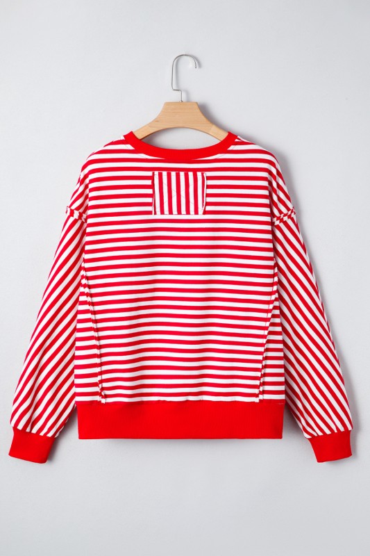 Cotton Red Stripe Pullover