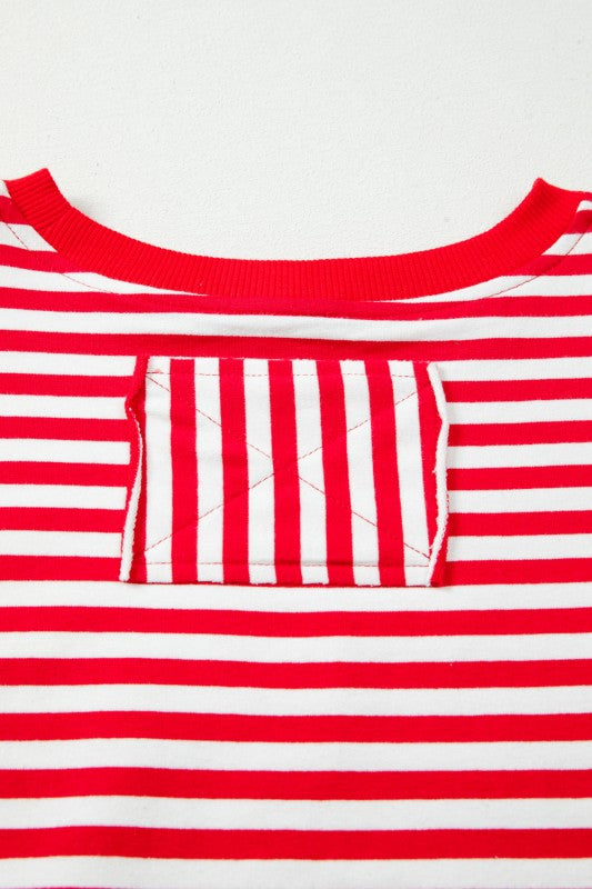 Cotton Red Stripe Pullover