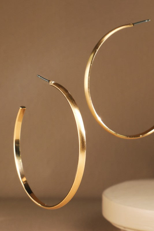 Classic Matte Gold Hoops