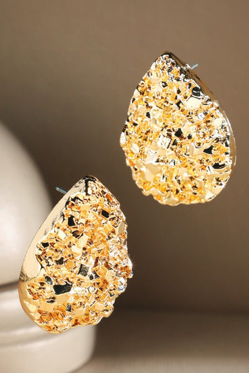 Gold Shimmer Tear Drop Earrings