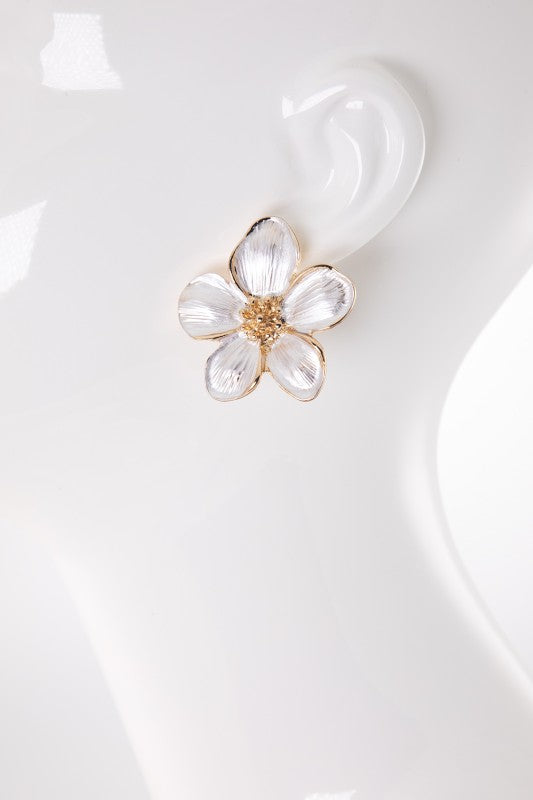 Magnolia Petal Bloom Stud Earrings