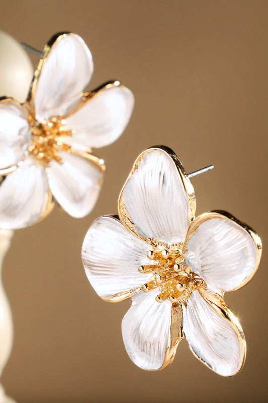 Magnolia Petal Bloom Stud Earrings