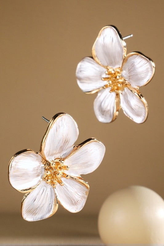 Magnolia Petal Bloom Stud Earrings