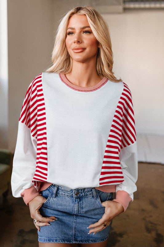 Striped Patchwork Pullover