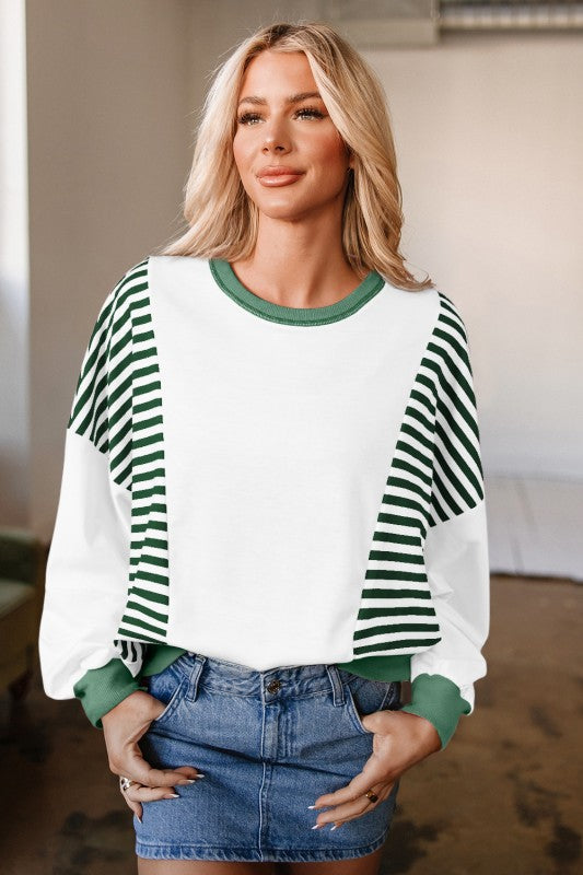 Striped Patchwork Pullover