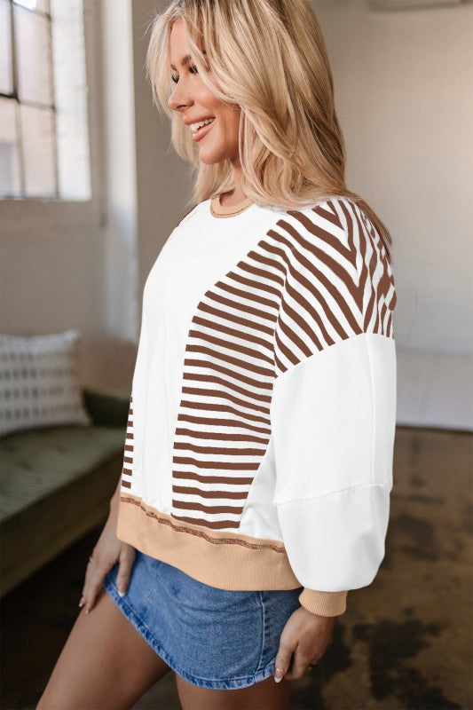 Striped Patchwork Pullover