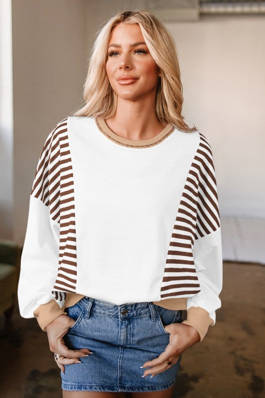 Striped Patchwork Pullover