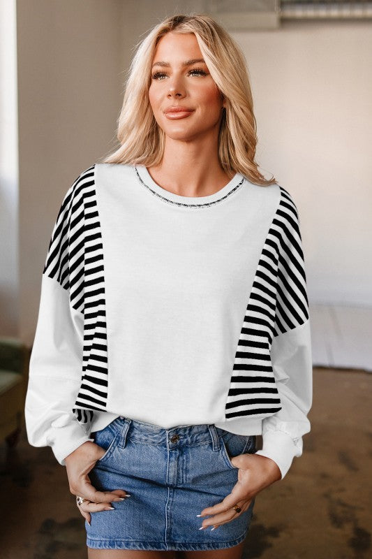 Striped Patchwork Pullover