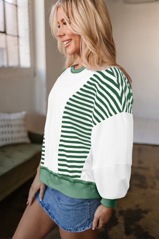 Striped Patchwork Pullover