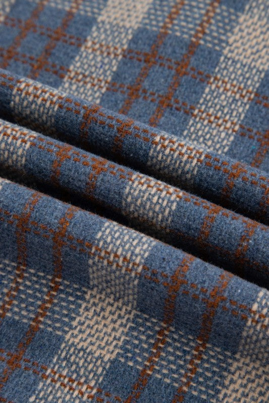 Plaid Corduroy Patch Snap Jacket