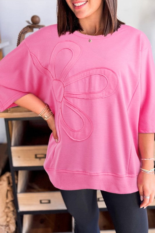 Floral Patch Half Sleeve Tunic