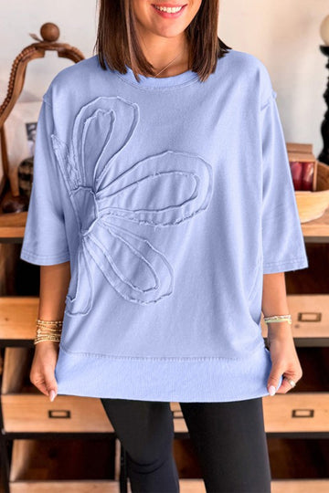 Floral Patch Half Sleeve Tunic