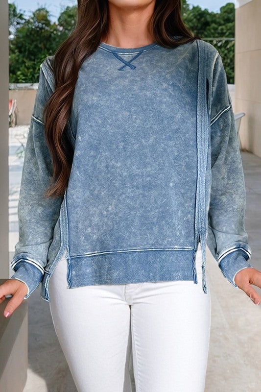 Exposed Seam Mineral Wash Sweatshirt