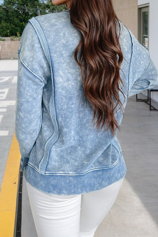 Exposed Seam Mineral Wash Sweatshirt