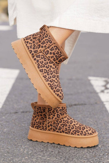 Leopard Faux Suede Bootie
