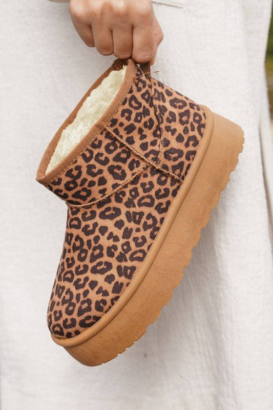 Leopard Faux Suede Bootie