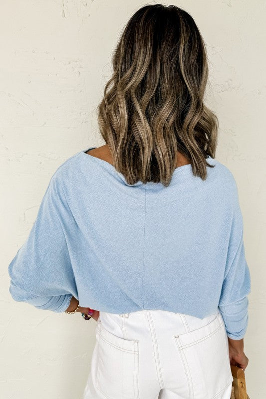 Cotton Blend Batwing Top
