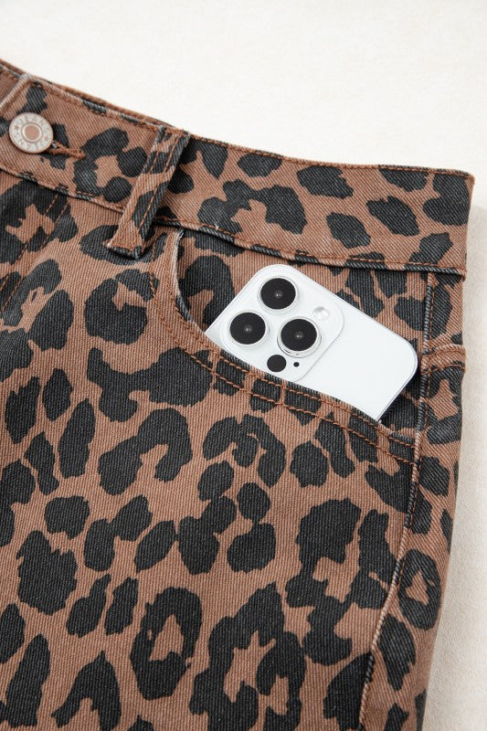 Leopard Denim Skirt- 2