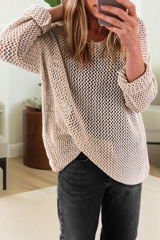Crochet Knit Pullover - 3