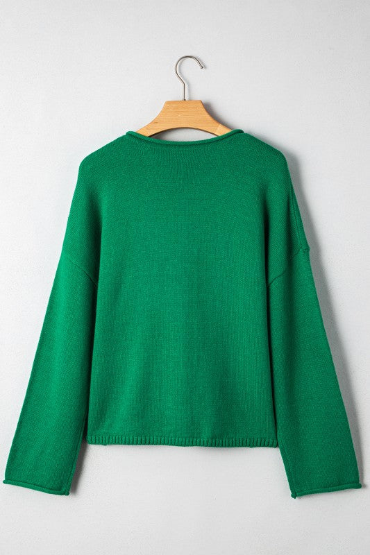 Drop Shoulder Knit Cardigan
