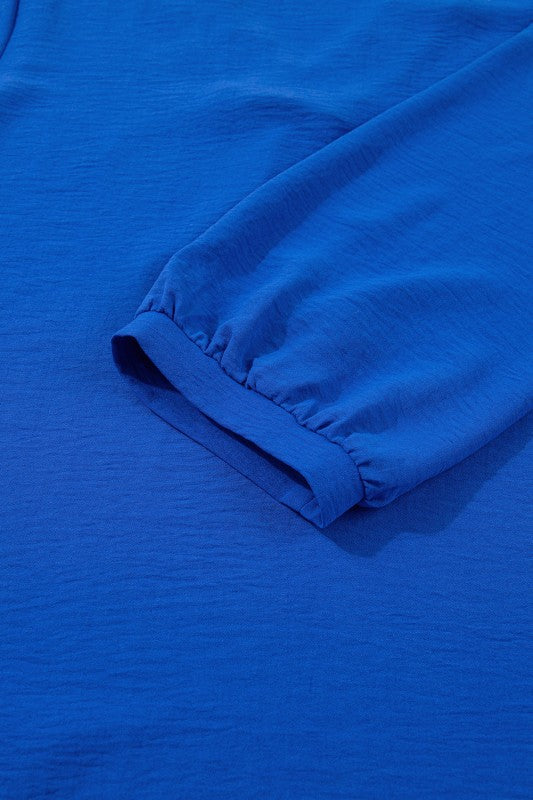 Bold Blue Frill Neck Mini Dress