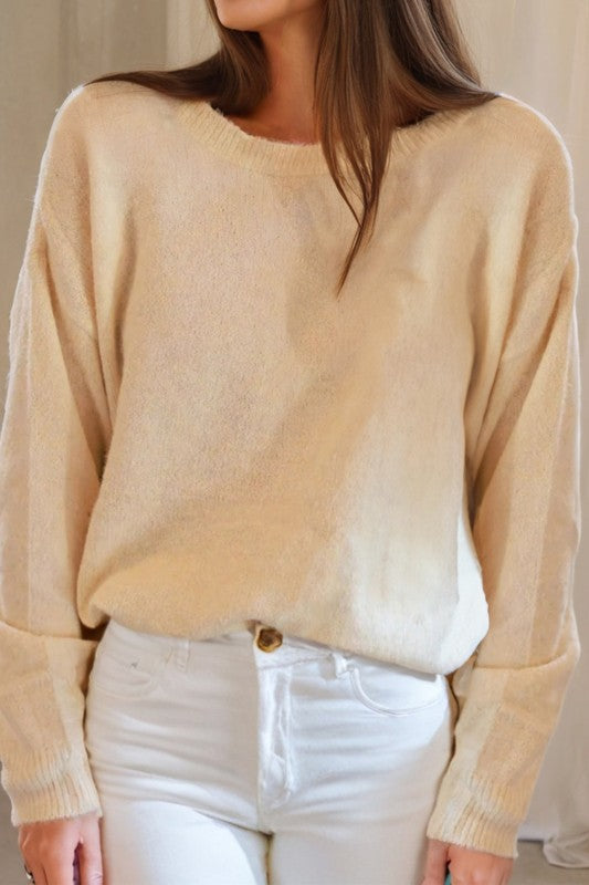 Bow and Lace Back Sweater Top